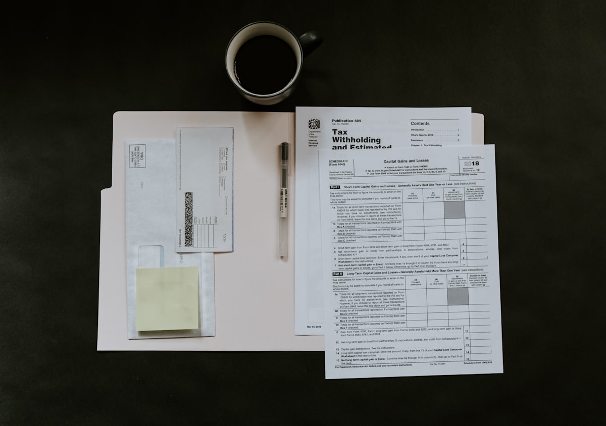 Paperwork and a pen on a desk